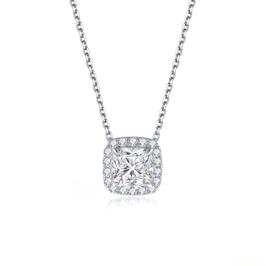 The Vintage Cushion Halo Pendant - SparkLab Gems