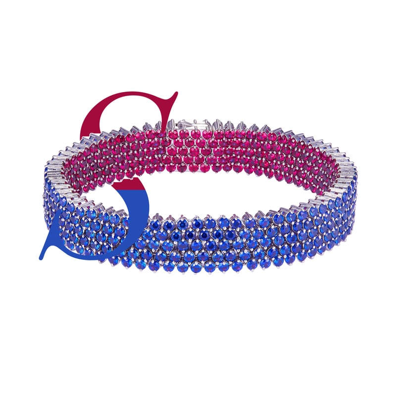 Red and blue Duality bracelet